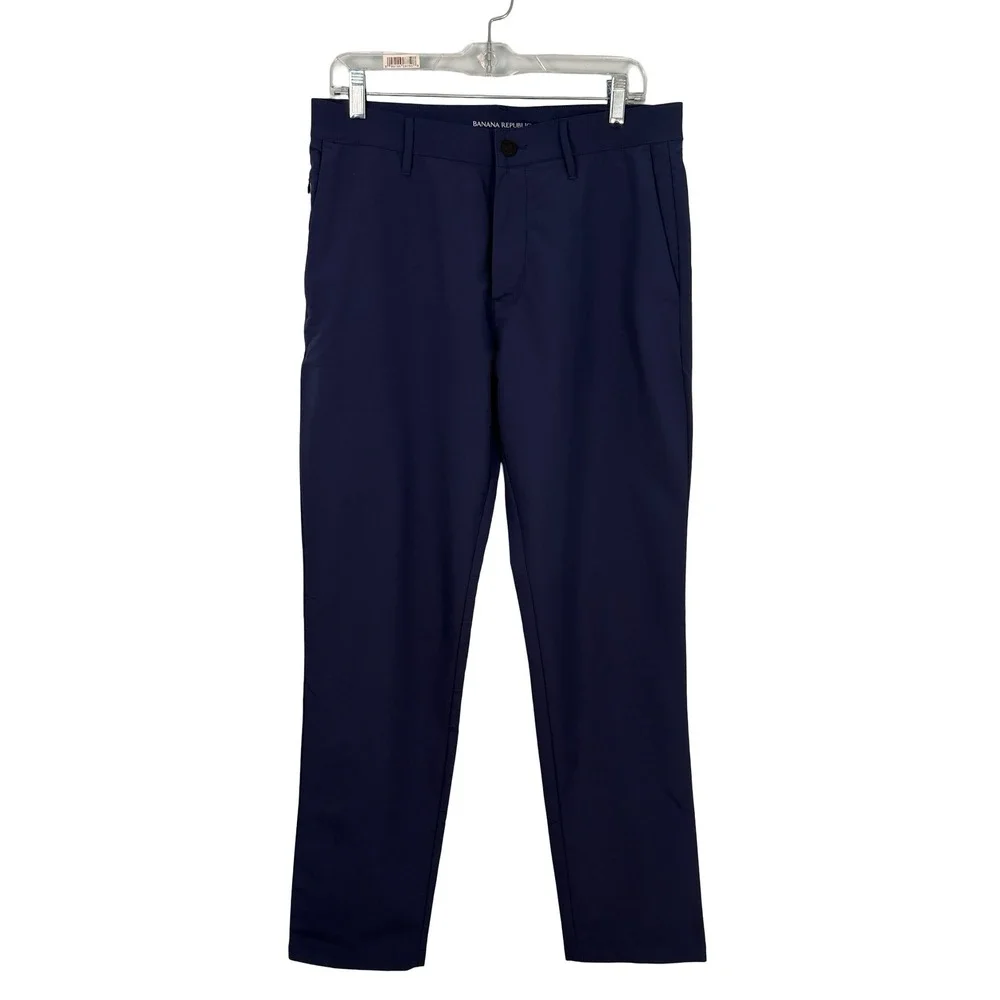 Banana Republic Mens Core Temp‎ Navy Blue Performance Pants 32x32 Slim Fit